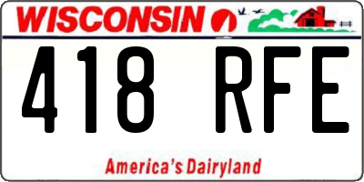 WI license plate 418RFE