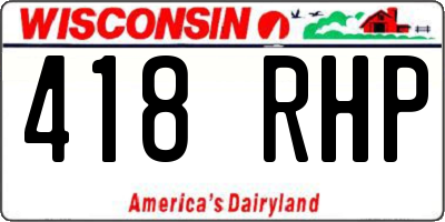 WI license plate 418RHP