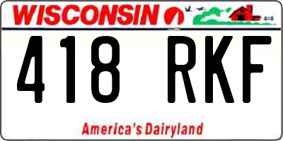 WI license plate 418RKF