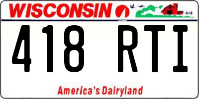 WI license plate 418RTI