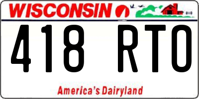 WI license plate 418RTO