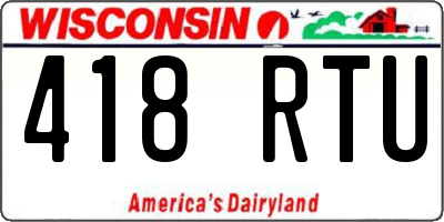 WI license plate 418RTU