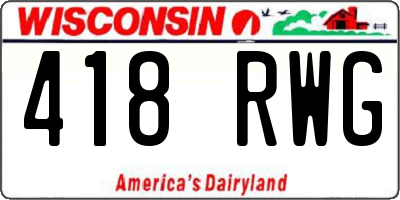 WI license plate 418RWG