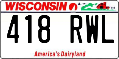 WI license plate 418RWL