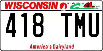 WI license plate 418TMU