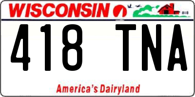 WI license plate 418TNA