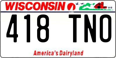 WI license plate 418TNO