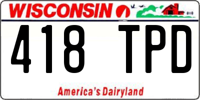 WI license plate 418TPD