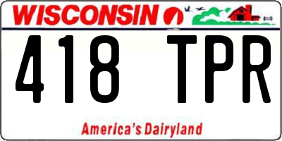 WI license plate 418TPR