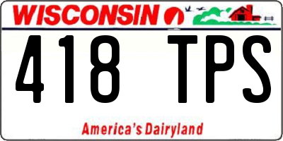 WI license plate 418TPS