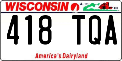 WI license plate 418TQA