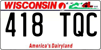 WI license plate 418TQC