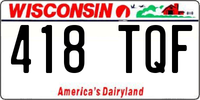 WI license plate 418TQF