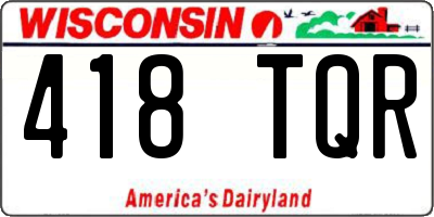 WI license plate 418TQR