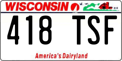 WI license plate 418TSF