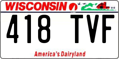 WI license plate 418TVF