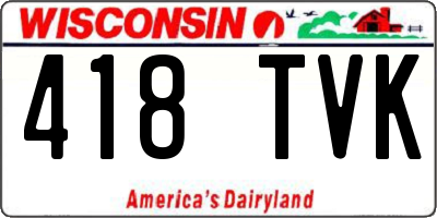 WI license plate 418TVK