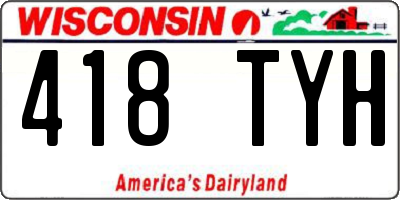 WI license plate 418TYH