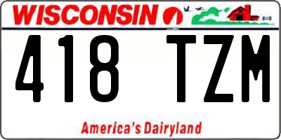 WI license plate 418TZM