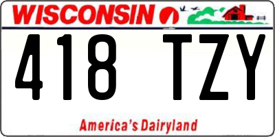 WI license plate 418TZY