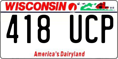 WI license plate 418UCP