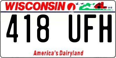 WI license plate 418UFH