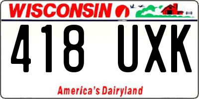 WI license plate 418UXK