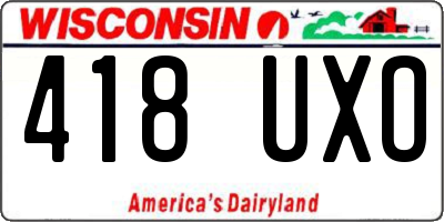 WI license plate 418UXO