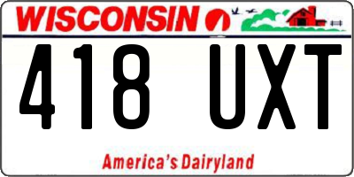 WI license plate 418UXT