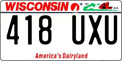 WI license plate 418UXU