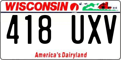 WI license plate 418UXV