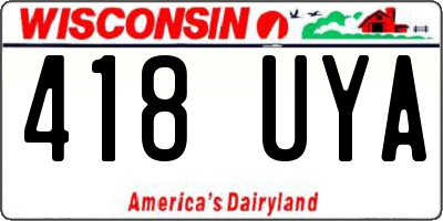 WI license plate 418UYA