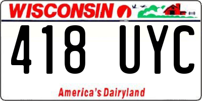 WI license plate 418UYC