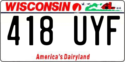 WI license plate 418UYF