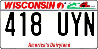 WI license plate 418UYN