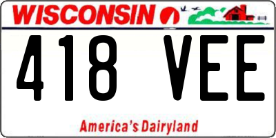WI license plate 418VEE