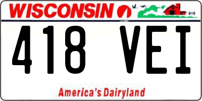 WI license plate 418VEI