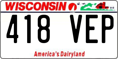 WI license plate 418VEP