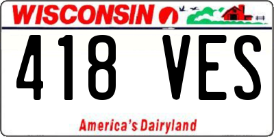 WI license plate 418VES