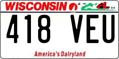 WI license plate 418VEU
