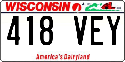 WI license plate 418VEY