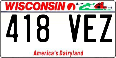 WI license plate 418VEZ