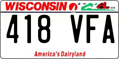 WI license plate 418VFA