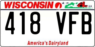 WI license plate 418VFB