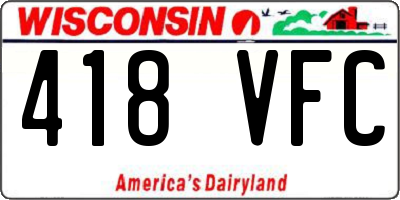WI license plate 418VFC