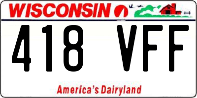 WI license plate 418VFF