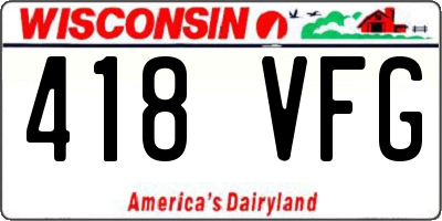 WI license plate 418VFG