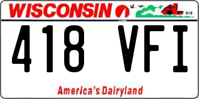 WI license plate 418VFI