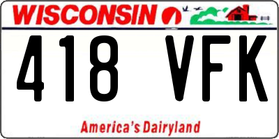 WI license plate 418VFK