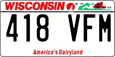 WI license plate 418VFM